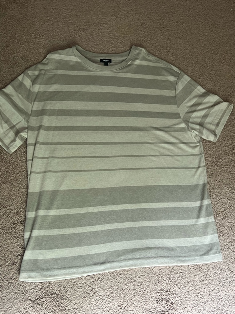 Express Men’s Linen-Blend Short Sleeve Striped Tee